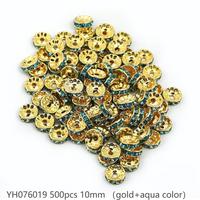 #76(10mm 500pcs) Gold/ Aqua color YH076019