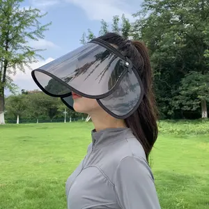 Summer sunscreen mask women's retractable full face visor, empty top cycling electric vehicle face mask, fashionable and versatile