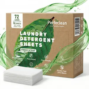 Laundry Detergent Sheets-Fresh scent , Travel Eco-friendly 72 Loads Clothes Washing Detergent Sheets Plastic-Free Washer Strips, Liquidless Laundry Strips Tablet