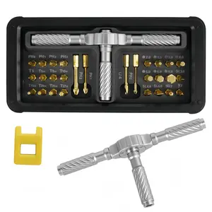 【summervibes】Ratchet Screwdriver Set 30 in 1 with Ergonomic Grip Alloy Steel Multibit Kit for Home Repair and Automotive Maintenance more than24in1 Tool Screwextractor mechanic tools tool kit se