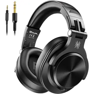 A71 Hi-Res Studio Recording Headphones - Wired Over Ear Headphones with SharePort,  Mixing Foldable Headset with Stereo Sound, 3.5/6.35MM Jack for PC  DJ Guitar-Black