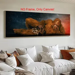 Sasquatch Pattern Canvas Painting without Frame, Funny Animal Wall Art, Wall Art Decor for Home Living Room Bedroom Office, Ornaments