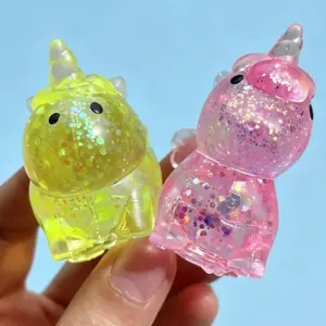 Glitter Stress Ball Mini Unicorn Squishy Toy Soft Maltose Sensory Fidget Toy Antistress Ball for Friends and Adults Gifts