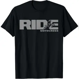 Ride Dirt Bike Motocross Apparel - Motocross Dirt Bike T-Shirt Relaxed Fit Cotton T-Shirt