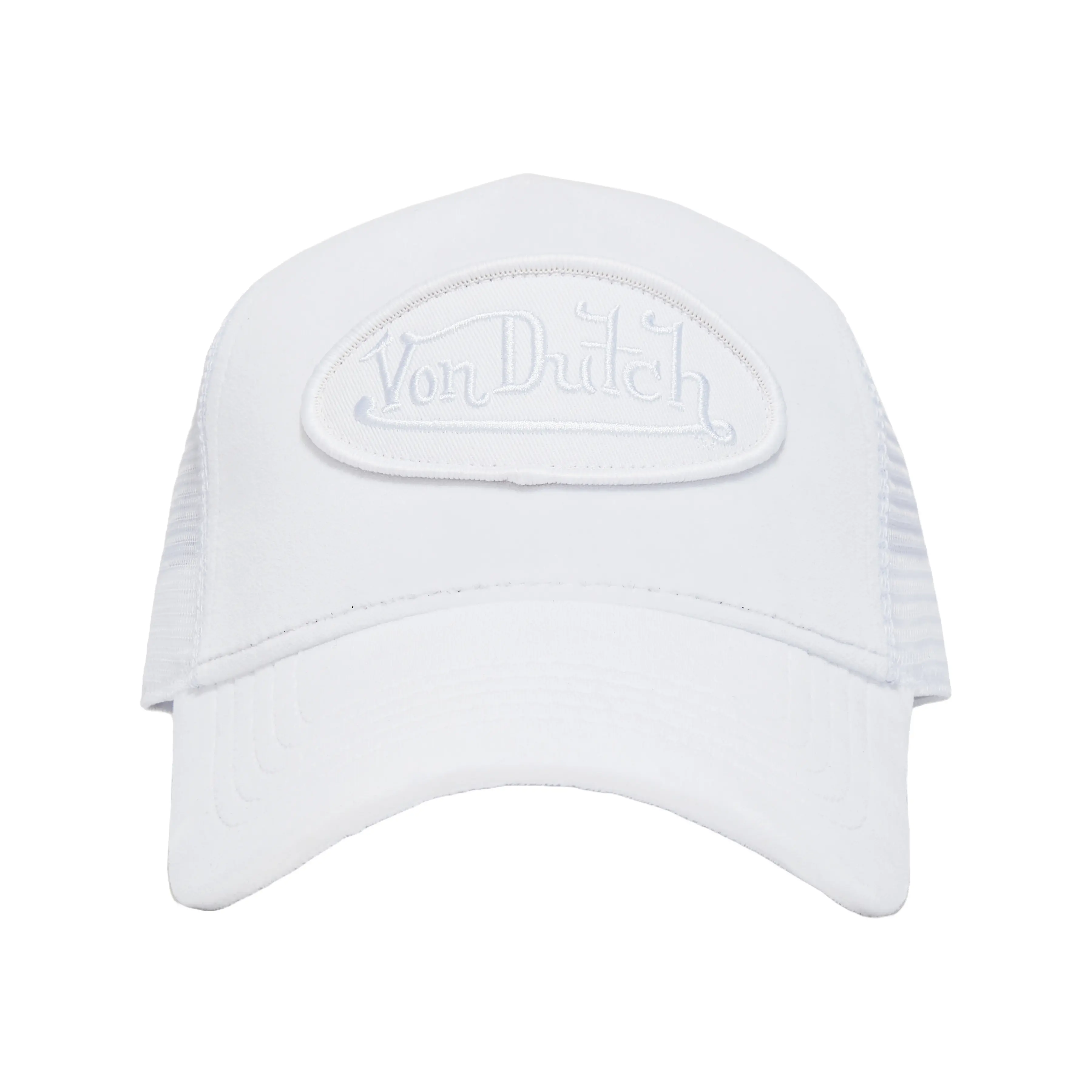 Triple White Velvet Trucker Hat