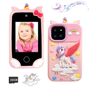 Upgraded Kids Portable Educational Toy Phone, 2.8-Inch Touch Screen, Dual Camera, 32GB Memory, Long Battery Life, Games, Learning & Music