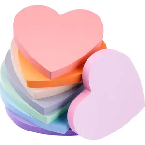 Heart Sticky Notes 640 Sheets, 8 Pads Cute Heart Shape  it Notes,  Adhesive , Clean Removal, 80 Sheets/pad