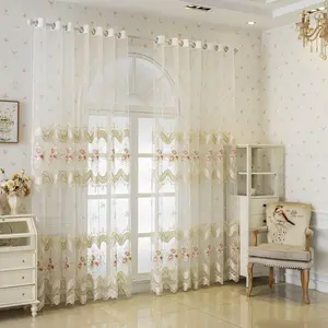 Floral Pattern Embroidered Curtain, Modern Simple Window Curtain, Home Decoration Curtain, Window Screen for Living Room Bedroom, Home Decor