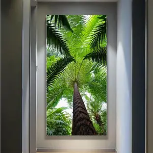 Majestic Palm Tree Canvas Print Tropical Jungle Wall Art with Vibrant Green Fronds Nature-Inspired Decor for vintage room decor chill room accessories Living Room Accent Wall Bedroom and Home Office Lush Botanical Housewarming Gifts