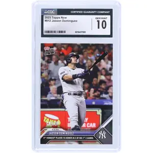 Jasson Dominguez New York Yankees 2023 Topps Now 4th Yankees Player To Homer In 2 Of His 1st 3 Games #812 CGC Authenticated 10 Rookie Card