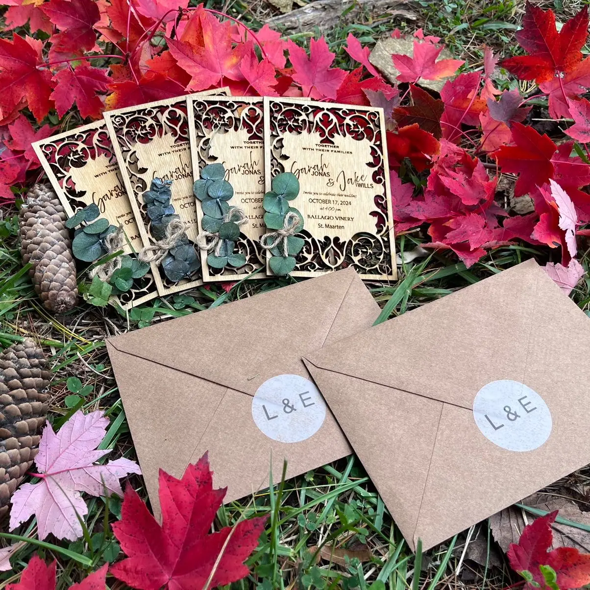 Real Eucalyptus Wooden Wedding Invitation, rustic wedding invitation , unique wedding invites, fragrant birch invitation, boho wedding, destination wedding ideas, special invitations for vip guests