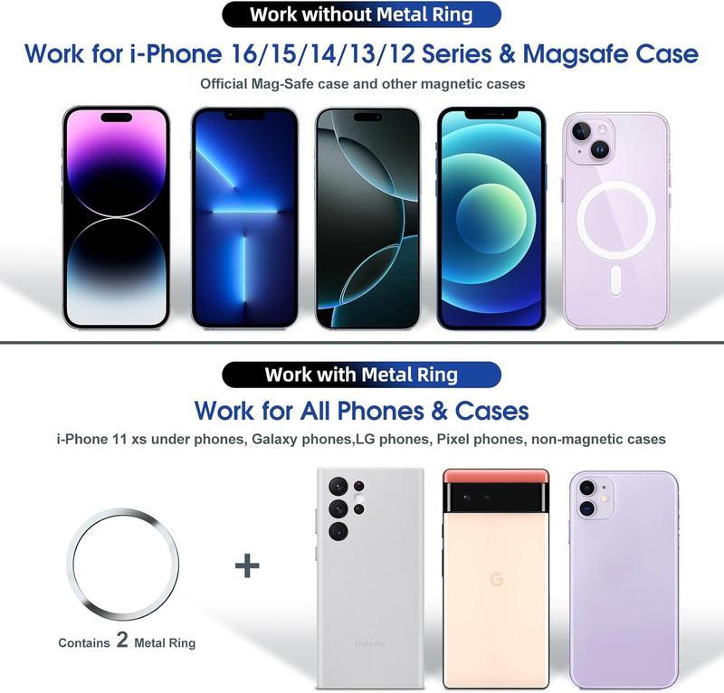 Foldable Portable Vacuum Magnetic Phone Holder Stand – Foldable & Retractable Mount with Strong Magnetic Suction, Portable Phone Stand for Car, Mirror, Gym & Multi-Scene Use | Bubble-Free, Spotless Screen Design