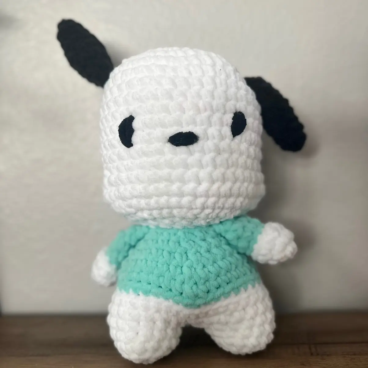 Sanrio inspired crochet pochacko plushie