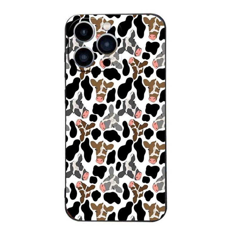 Straight Edge Phone Case for iPhone 15 Plus 16 Pro Max 14 13 12 11 XR XS A cowboy and boot-themed Pattern Shockproof Silicone TPU Bumper Drop Protection Soft Cover