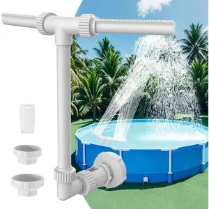 Dual Spray Swimming Pool Fountain - Waterfall for Above Ground/Inground Pools, Pond Sprinkler Fountain for Cooling, Practical Pool Aerator Water Cooler Circulation, Backyard Decorative Sprayer Spout