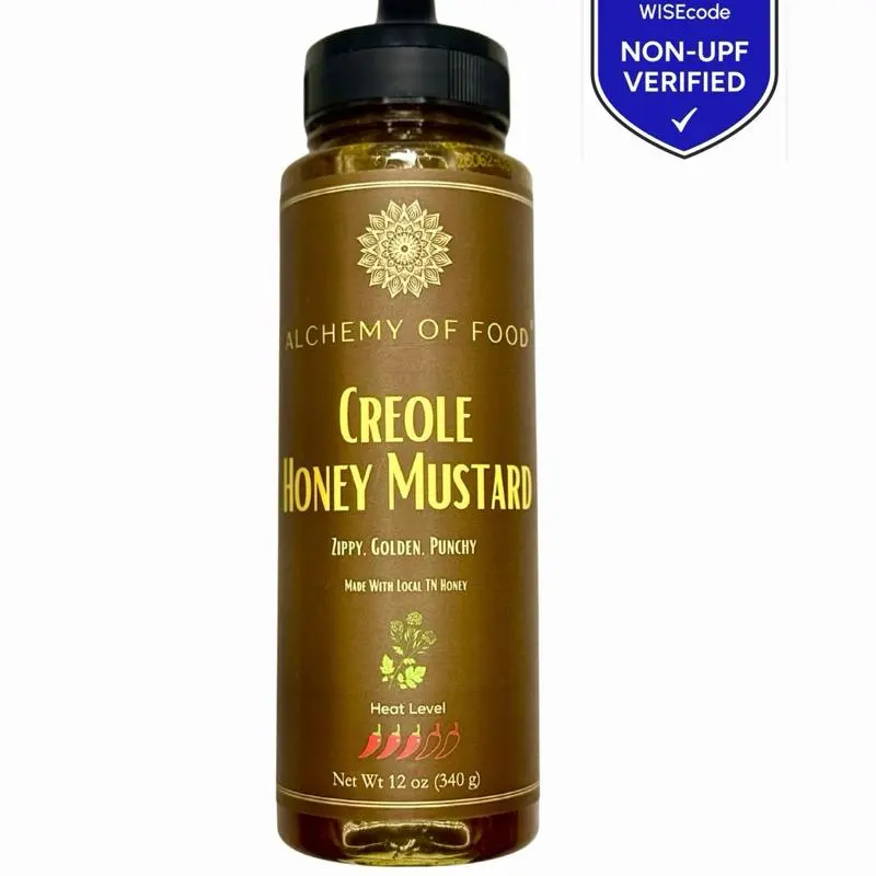 Alchemy of Food by The Flavorsmith Creole Honey Mustard Sauce, 12 oz (340 g) | Gourmet Honey Mustard Dip, Dressing & Marinade | Sweet & Tangy Mustard Condiment for Chicken, Salmon, Wings, Burgers, Sandwiches & Pretzels
