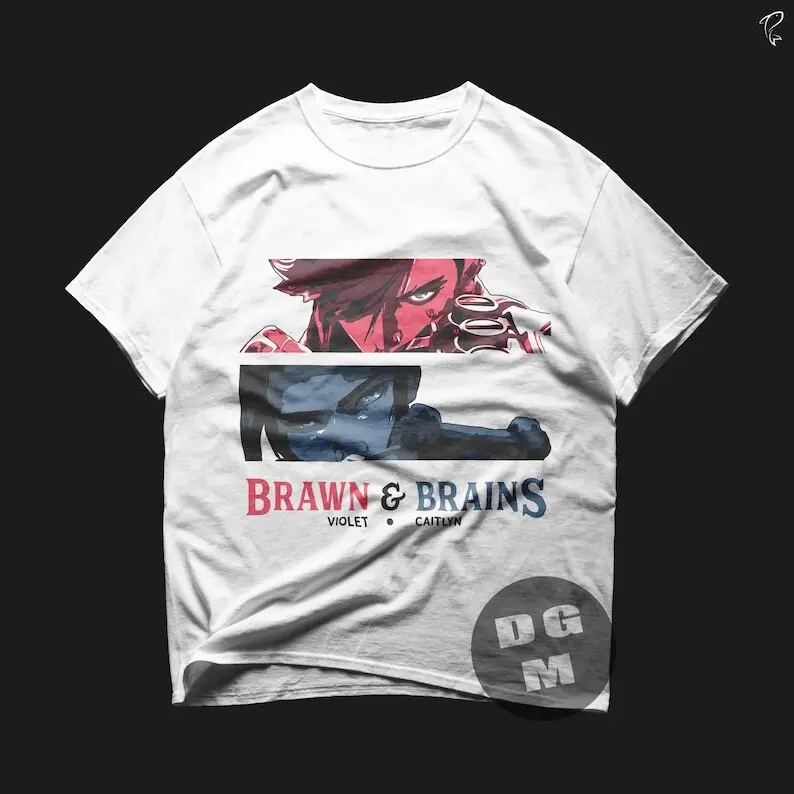 Arcane T-Shirt Caitlyn and Vi Graphic Tee League of Legends Merch Stylish Gamer Gift Casual Outfit Unisex Fan Apparel