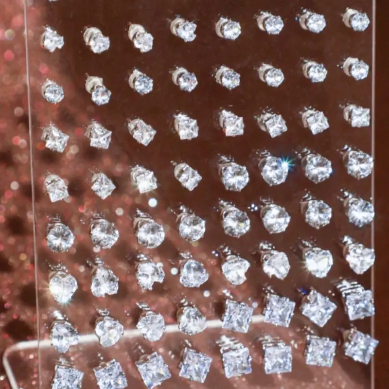 72 Piece Zircon, Heart Square Round Multi-Size Studs, Unisex Fashion Jewelry for Daily Wear, Christmas Valentine's New Year Gift, Zircon Stud Earrings, Casual Earrings Set