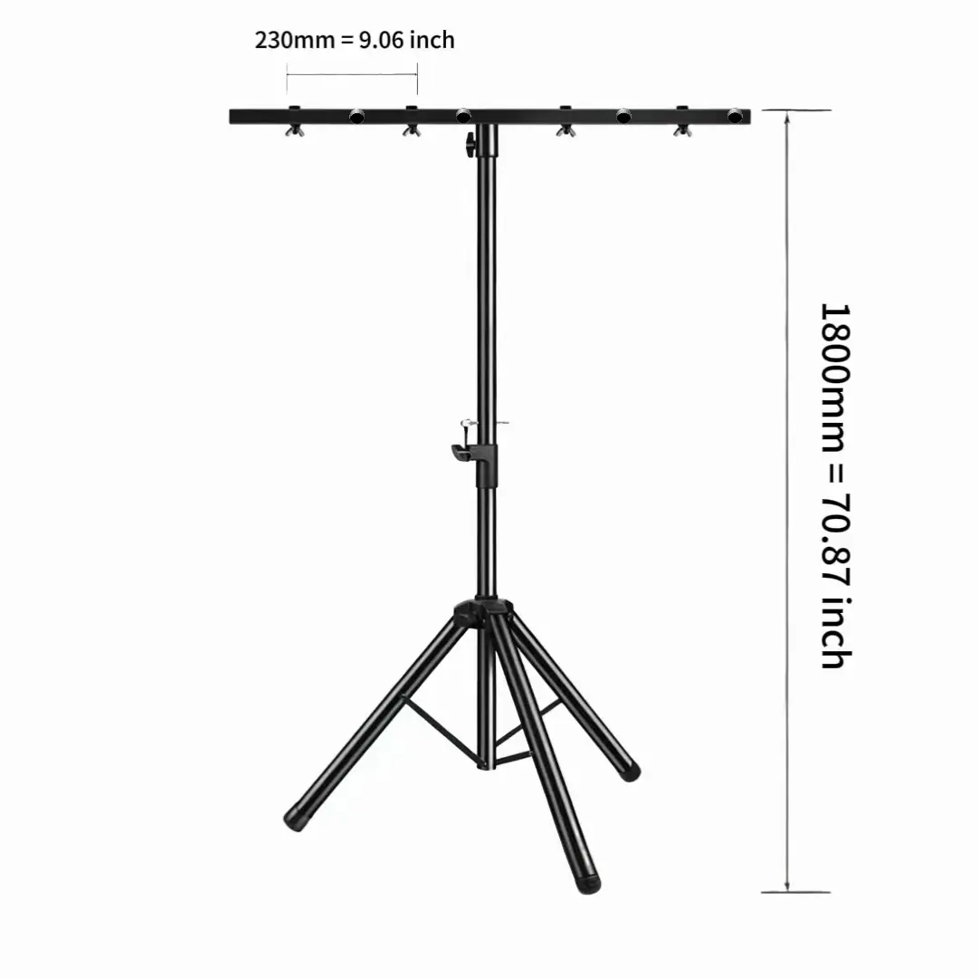 Professional Heavy-Duty Mobile Alloy Telescopic DJ Light Stand Tripod with Crossbar, Safe Portable Metal Stage Stand for LED Par Lights, Wedding, Bar Events, Safety, Led Light