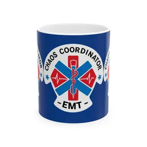 Chaos Coordinator EMT Ceramic Mug - Perfect Gift for Emergency Medical Technicians, Coffee Mug, Fun EMT Gift, Blue Mug, 11oz or 15oz Sizes