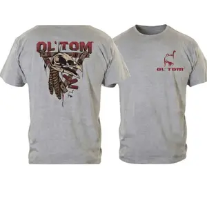 Ol’ Tom Skull Turkey Hunting Shirt – Vintage Turkey Skull Graphic Tee, Hunter Gift for Men, Outdoor Camo Style T-Shirt, Rugged Hunting Gear