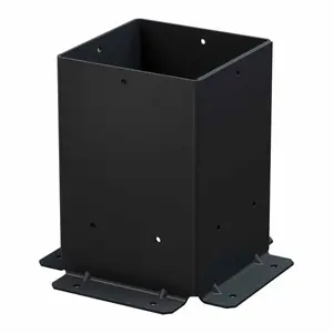 Simpson Strong-Tie SAGE-B66-KT2 (6x6) Black Powder Coated Sage-B Post Base with Screws (2 Pack)