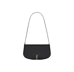 Pre-owned Yves Saint Laurent Calfskin Shoulder Bags Voltaire Mini Black LNL0408