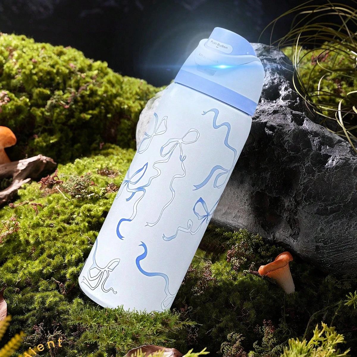 BFCxOwala Blue And White Stainless Steel Cup 32oz 945ml Thermal Insulated Hot Cold Beverages Coffee Travel Tumbler Reusable Water Bottle