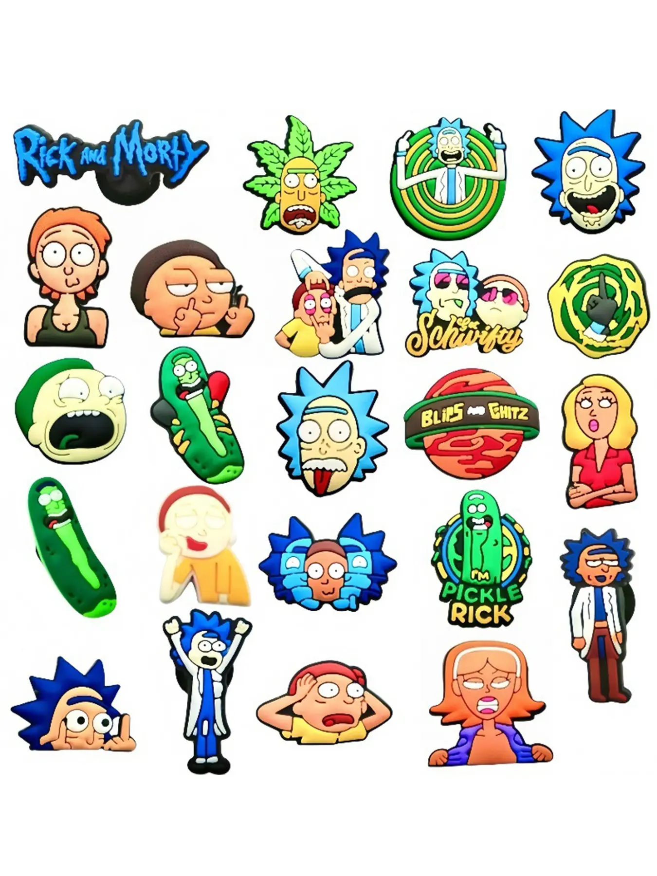 23 Crazy Scientist Cartoon Bling Shoe Charms, Shoe Charms Set, Shoe Charms For Sneakers, Cute Decorative Sneaker Trainer Accessories, Perfect Gift for Kids & Adults, Includes Rick & Morty Party Gifts, Shoe Decoration Charms, Cute Shoe Decorations