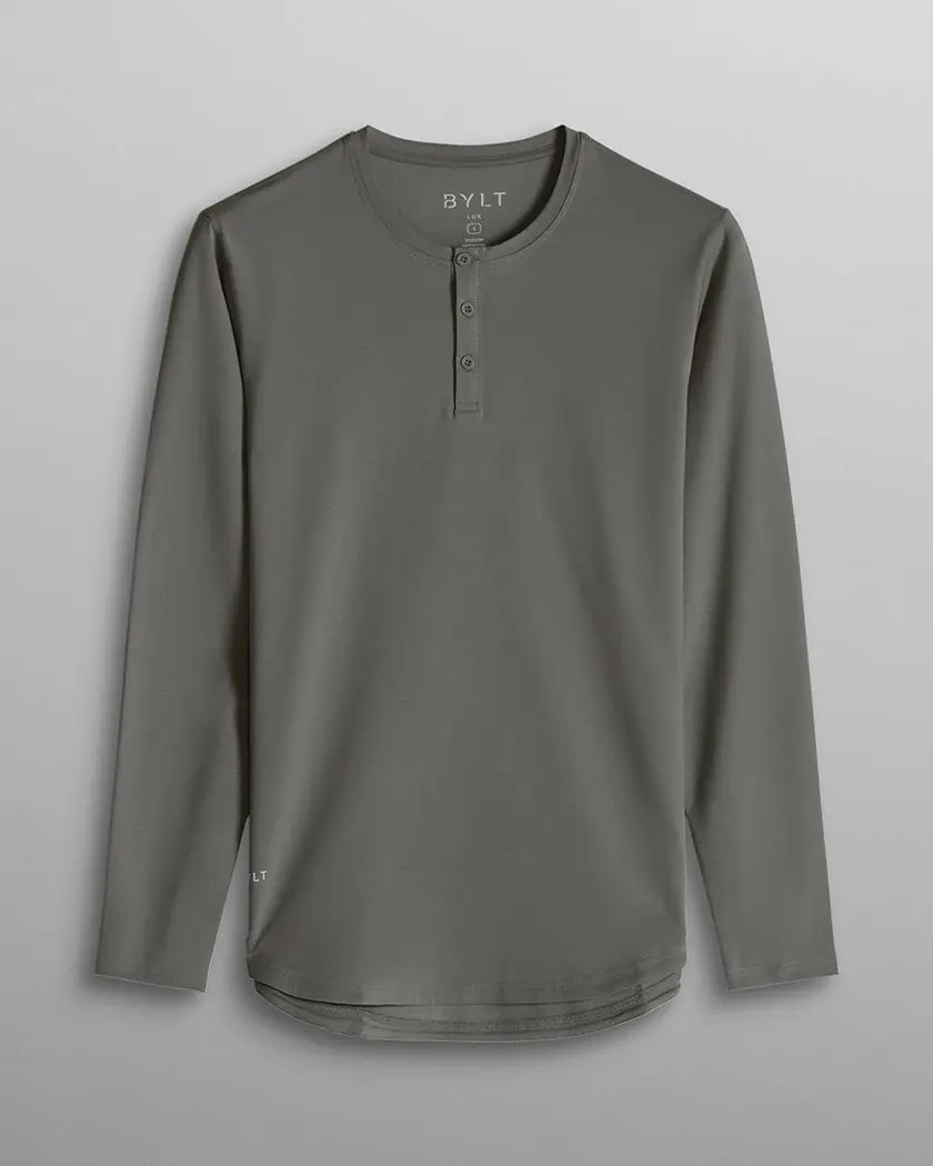Henley Drop-Cut Long Sleeve: LUX