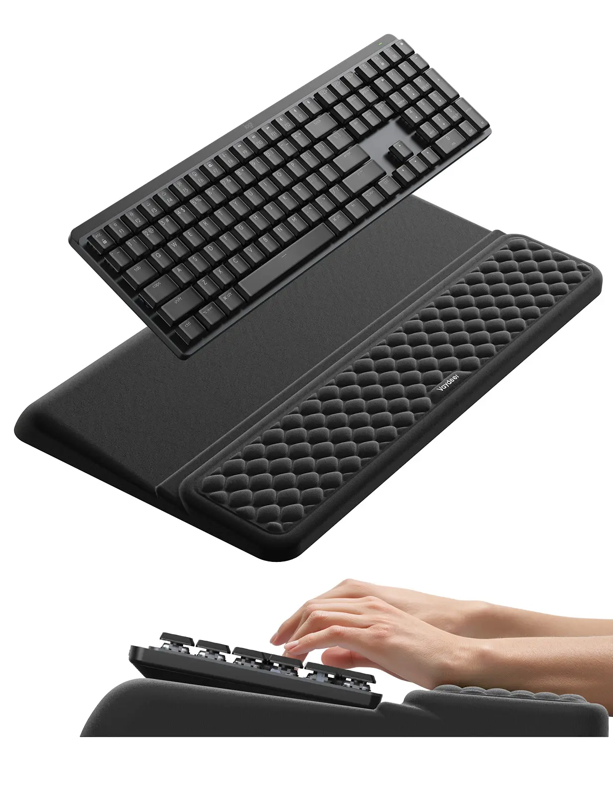 Vaydeer Wrist Rest with Keyboard Stand, Ergonomic Keyboard Riser Holder Lifter Tray with Wrist Pad, Soft Memory Foam Desk Cushion, Office Desk Accessories for Work, Gaming Keyborad Pad, Office Girly Desk Accessories, SummerVibes