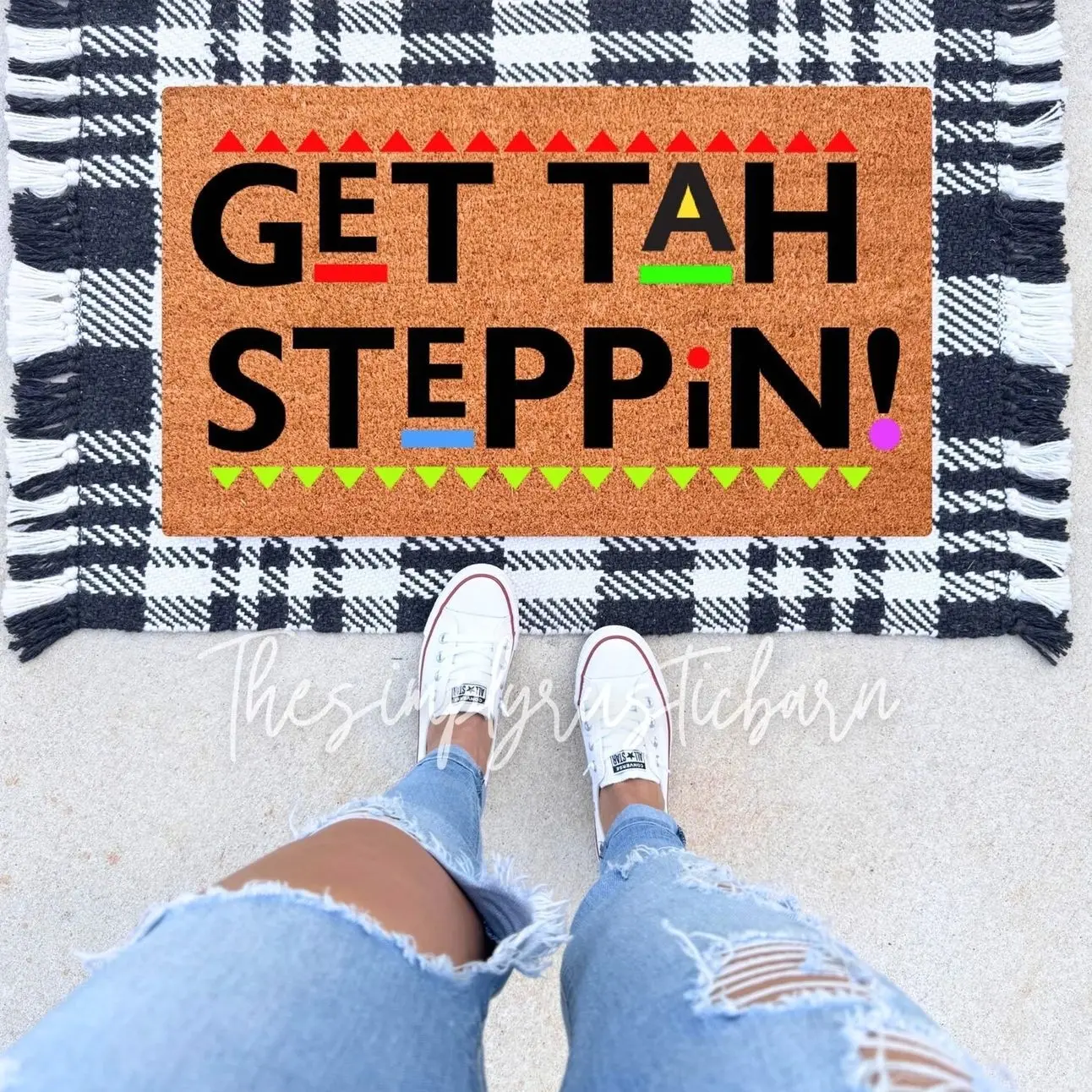 Get Tah Steppin Doormat Mat, Martin Inspired, Housewarming Gift, Funny Doormat, Welcome Mat Funny, Funny Decor, Handmade, Cute Doormat