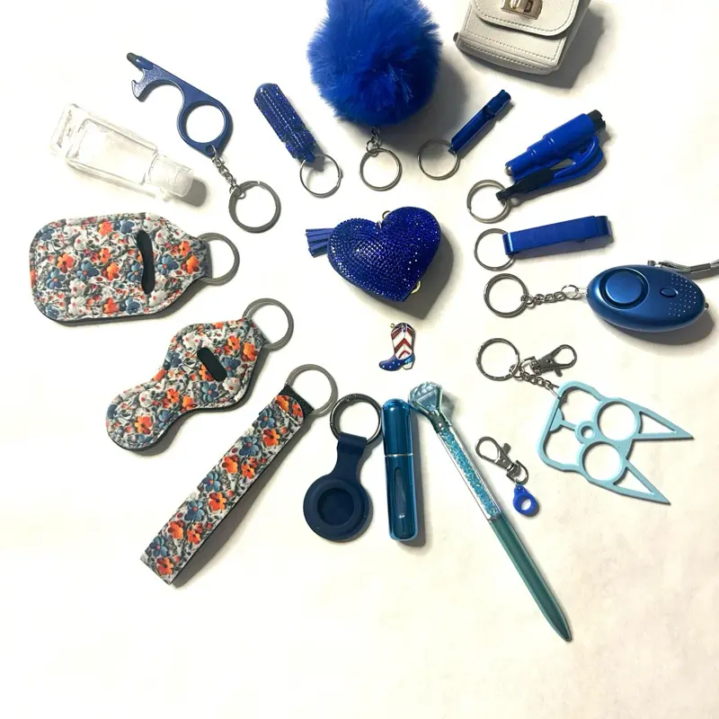 Go Girl! True Blue 18 piece keychain setin