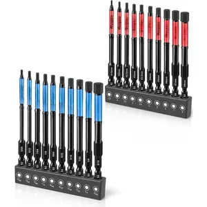 20 count 4" Hex Bit Set (Metric & SAE), High-Torque Impact Allen Bits,  S2 Steel 1/4" Hex-Shank,  CNC Tips for Impact Drivers & Drills