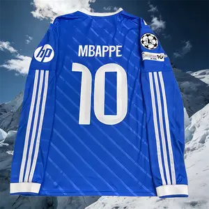 2025–26 Away Mbappé Blue No. 10 Long-Sleeve Soccer Jersey