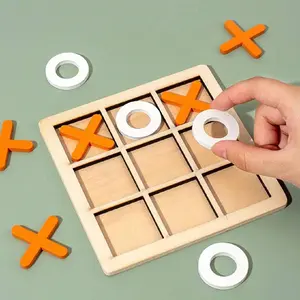 Wooden Xo Puzzle Chess Set, International Chess & Nine Square Chess, Parent-Child Interaction Toy, Building Blocks, Brain Development Game, Family Board Games, Board Games For Family Night, Tabletop Games