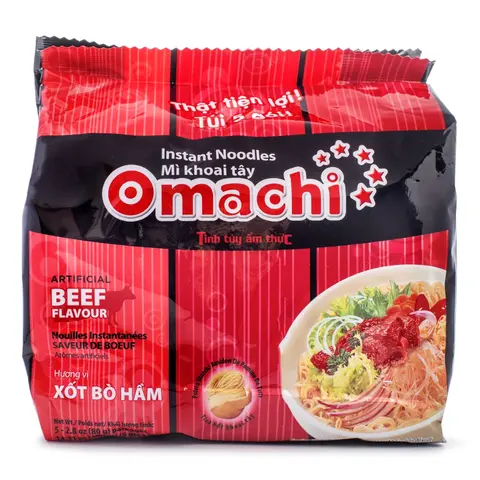 Omachi Instant Noodles Stewed Beef Flavor (Bo Kho) 5pk 1 each