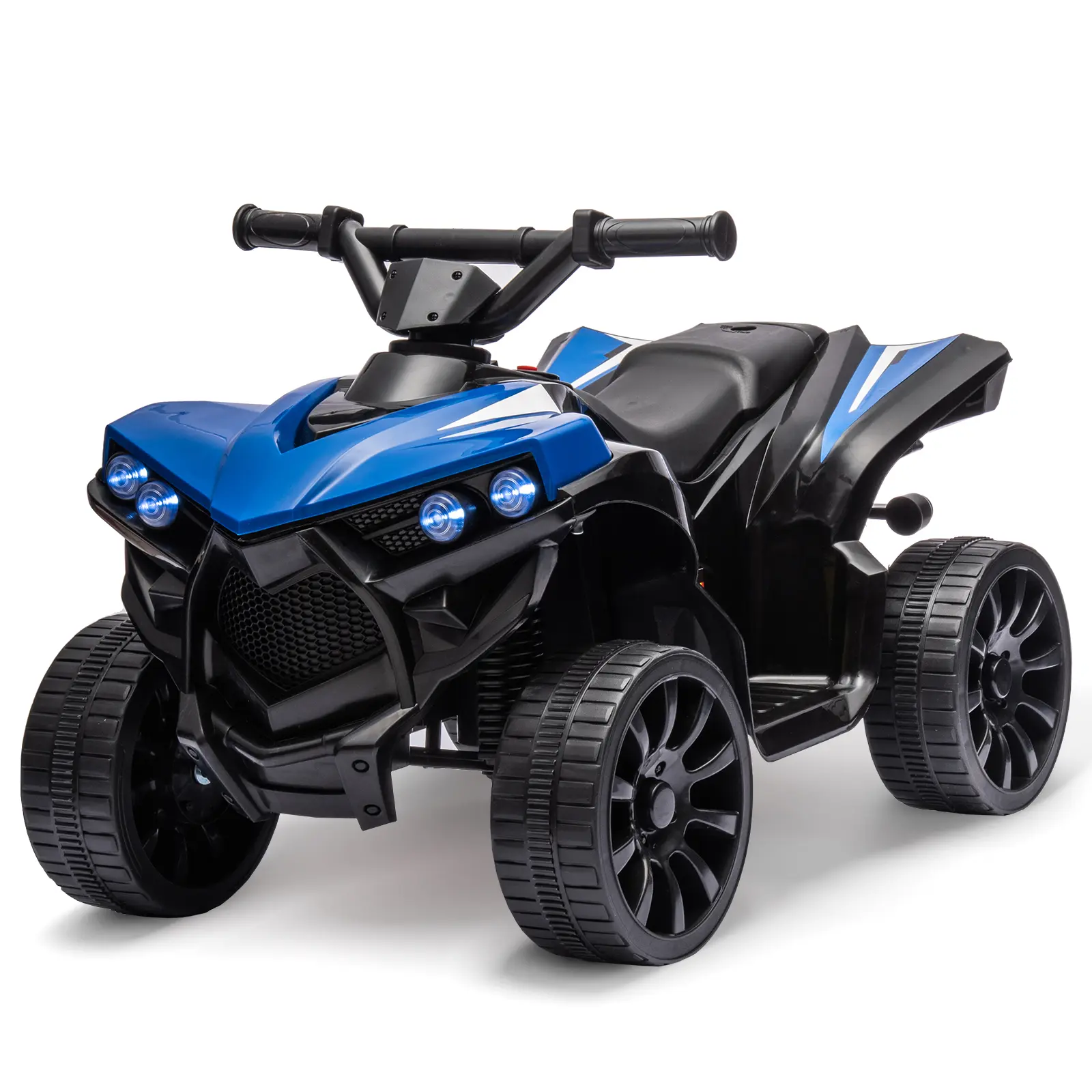 6V Battery Powered Kids Electric ATV, max 1.8 MPH speed and 55 LBS load capacity, 4 wheeler with LED headlights and music, ideal gift for boys and girls