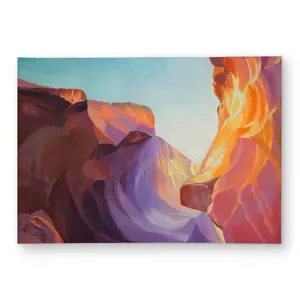 Begin Home Decor C1ROAR57HSSIMP 5 x 7 ft. Antelope Canyon Contemporary Orange Outdoor Rectangle Area Rug - Decor