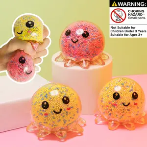 Random Color Octopus Shaped Squeeze Ball, Cute Luminous Squeeze Toy, Stress Relief Toy For Adults, Kawaii Squishies