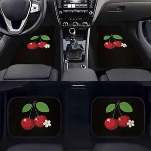 Cherry 4 Pcs Car Floor Mats Foot Carpets for SUV Van Truck Sedan Universal Fit Front and Rear Liners All Wher Protection Stylish Design