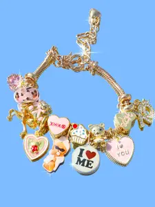 Leopard Print Bear Letter Charm Bracelet, Cute DIY Hand Chain, Custom Bracelet, Zinc Alloy Material, All Seasons Accessory, Perfect for Self-Love Messages