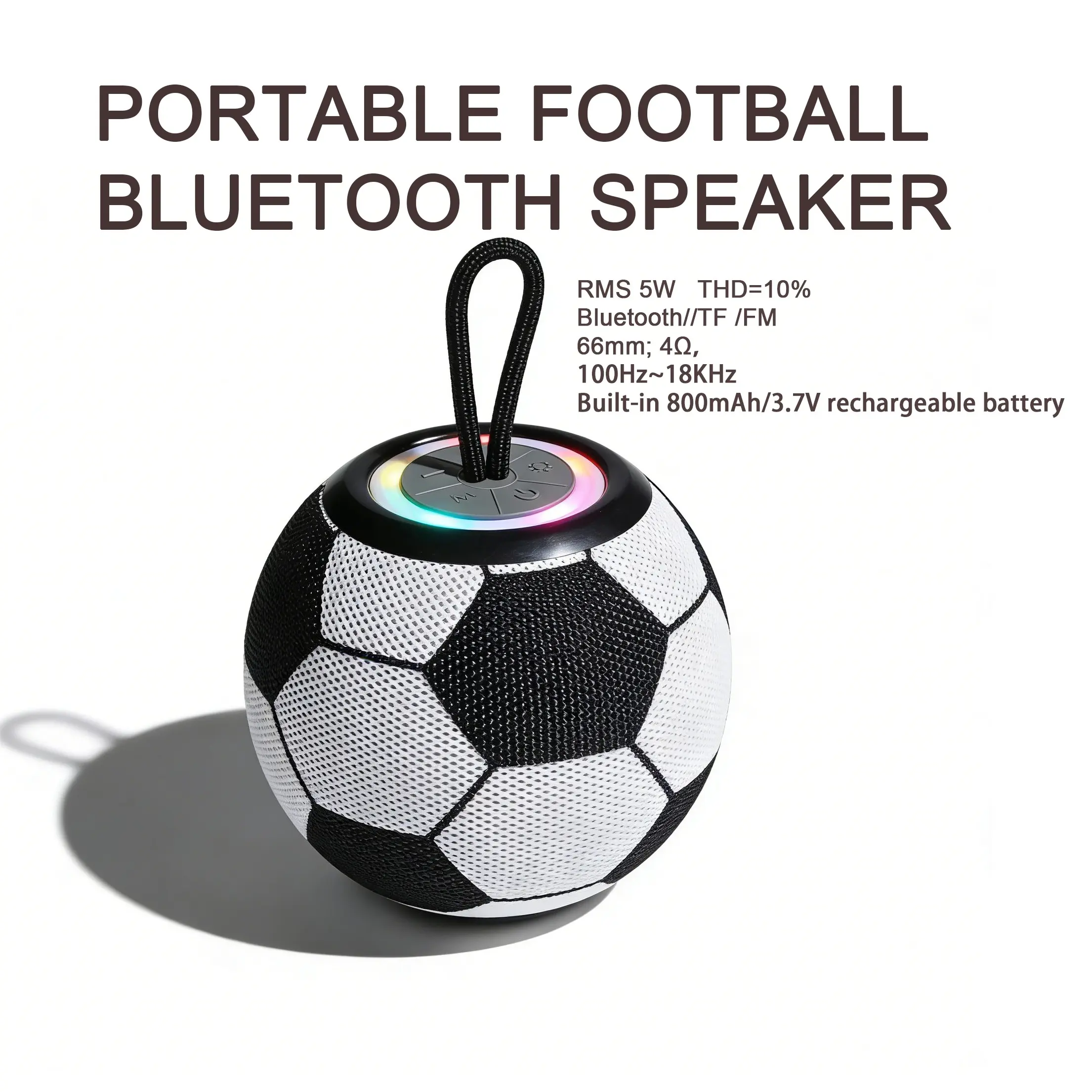 Football Blue tooth-compatible Speaker , Portable Wireless Compact Music Player with Battery, TF/fm Support, High-Quality Sound, Ideal for Home, Party, Outdoor, Portable Speakers, Audio，Would football fan gifts