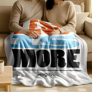 1 piece The concept of minimalist design: Less Is More. themed flannel blanket - Oversized comfortable flannel sofa blanket, suitable for beds and sofas, modern geometric pattern design, all-season use, digital printing, 100% polyester material
