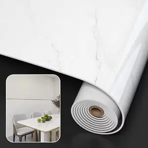 40cm Wide Marble Look Thick Foam Self-Adhesive Wallpaper, Anti-Stain Wall Stickers, Tile Style, 1 Roll, for Living Room Kitchen Dormitory, Marble Pattern Wallpaper