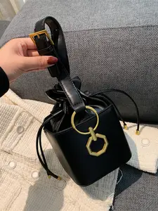 2026 New Octagon Ring Bucket Bag, Cute Drawstring Mini Bag, Nata Color Luxury Crossbody Bag, Stylish & Functional Accessory, Crossbody Purses