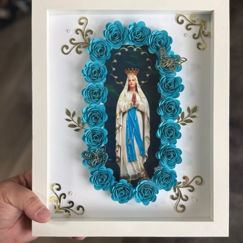 Our Lady of Lourdes Shadowbox frame