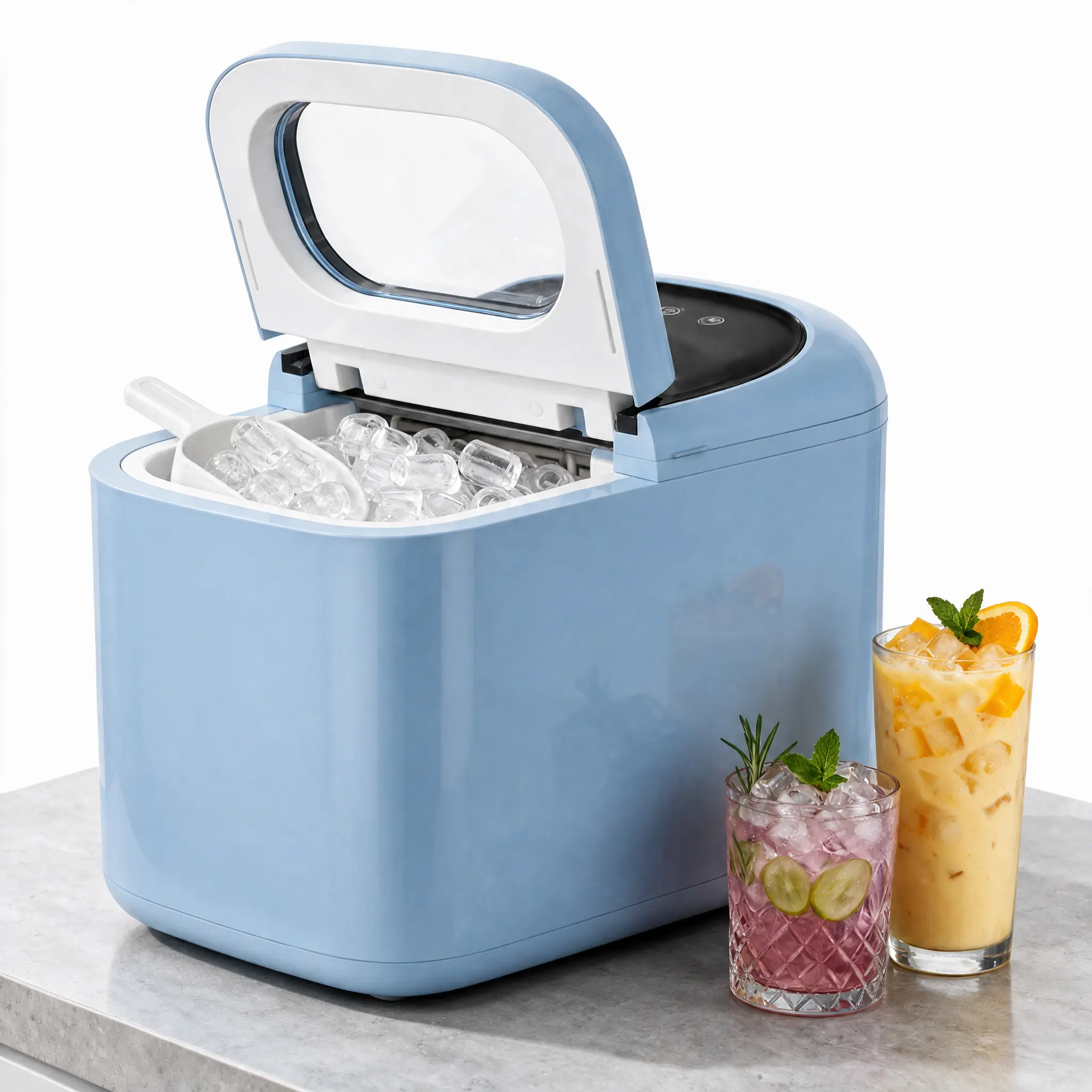 Portable Small Intelligent Automatic Household Ice Cube Maker - Reliable Ice Production, Easy Operation for Daily Cold Drinks, Summer Parties