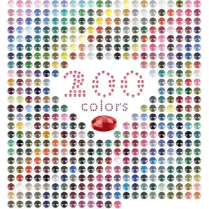 Dmc 200 Colors Acrylic Round Diamond Painting Kit, 0.11 Inch Diameter, 500 Particles Per Color, DIY, Nail Art, Clothing