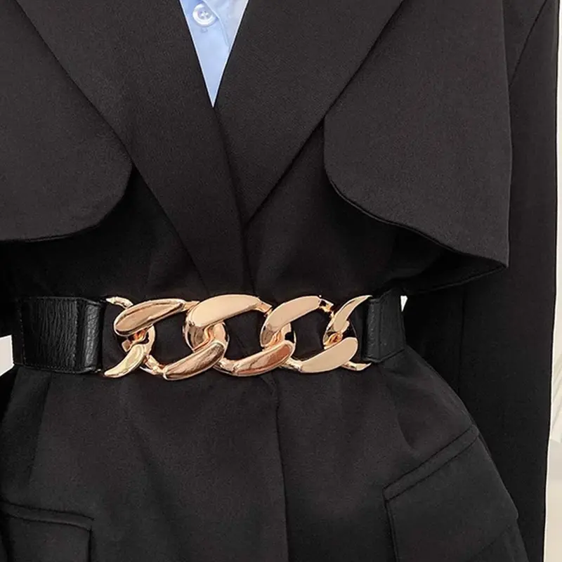 Women's Fashion Chain Decorated Belt, Casual Waist Belt for Dress & Jeans, Fashion Belt for Party, Daily Clothing Decor, Belt for Birthday Gift, Fashionable Metal Buckle, Decorative Belt, Belt with buckle